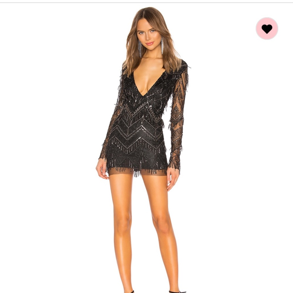 Revolve Sequin Low V mini dress